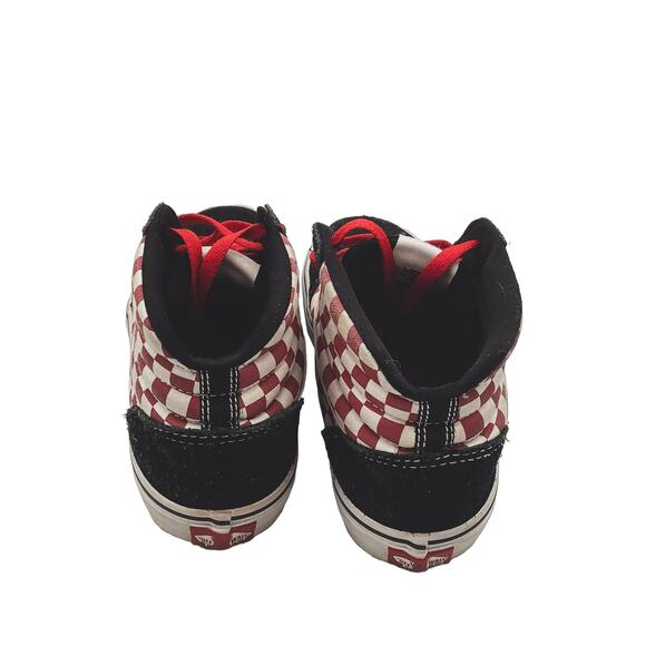 VANS Ward High Top Black Chili Checkerboard Red/White Skate Shoes Youth Size 5 - Picture 5 of 6